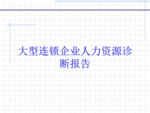 大型连锁企业人力资源诊断报告培训课件.ppt