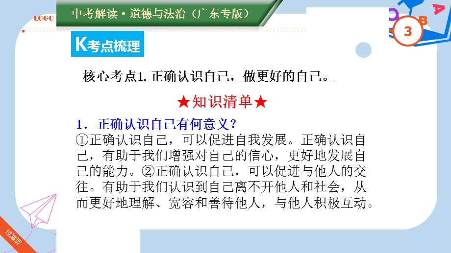 广东专版中考道德与法治解读总复习知识专题一调控情绪磨砺意志课件.ppt_第3页