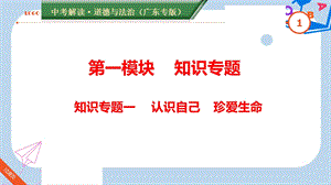 广东专版中考道德与法治解读总复习知识专题一调控情绪磨砺意志课件.ppt