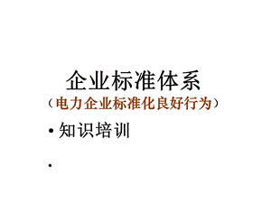 电力企业标准化良好行为(知识培训)课件.ppt