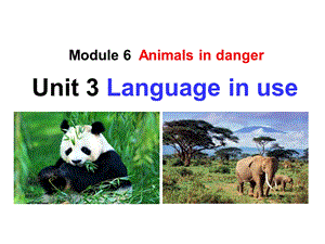 外研版八上《Module6Animalsindanger》(Unit3)课件.ppt