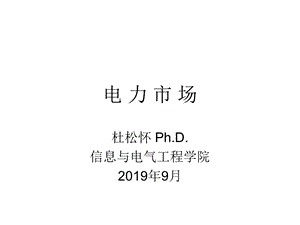 电力市场2电力工业市场化运营的经济学原理课件.ppt