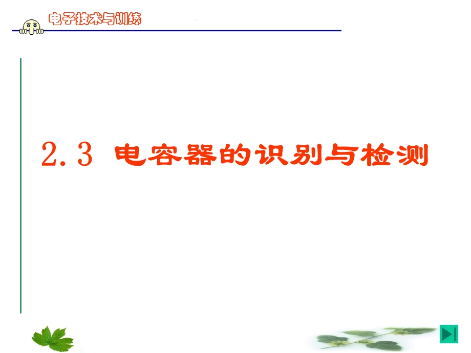 电子技能与训练(电容)课件.ppt_第1页