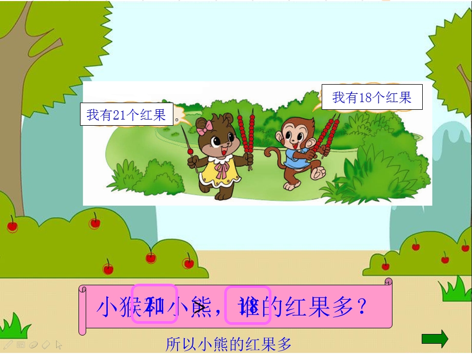 新北师大版一年级下册数学《谁的红果多》课件.ppt_第3页