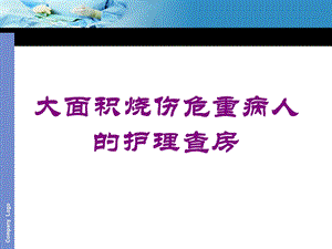 大面积烧伤危重病人的护理查房培训课件.ppt