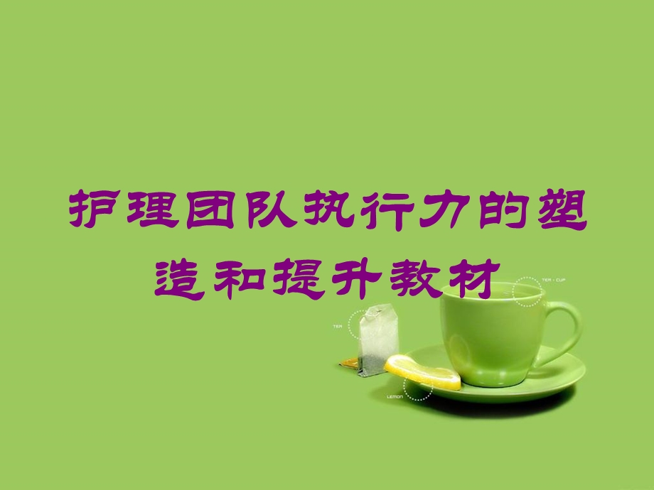 护理团队执行力的塑造和提升教材培训课件.ppt_第1页