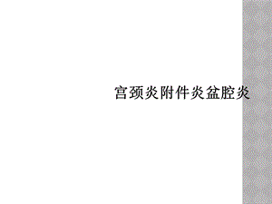 宫颈炎附件炎盆腔炎课件.ppt