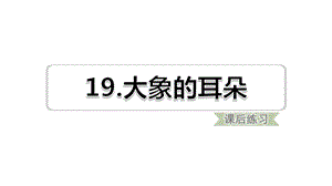 新部编版二年级下语文第19课大象的耳朵课后练习题含答案课件.ppt