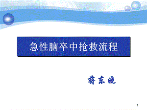 急性脑卒中抢救流程ppt课件.ppt