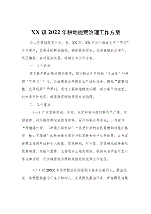 XX镇2022年耕地抛荒治理工作方案.docx