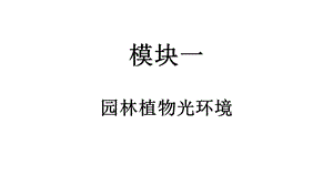 模块一园林植物光环境ppt课件.ppt