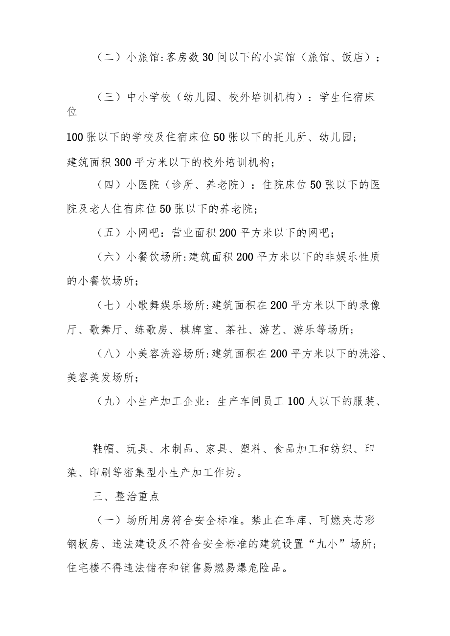 XX街道深化“九小”场所消防安全专项整治方案.docx_第2页