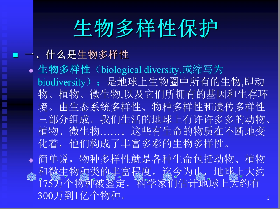 生物多样性保护ppt范本课件.ppt_第1页