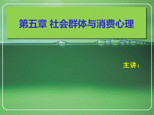 消费心理学第五章社会群体与消费心理ppt课件.ppt