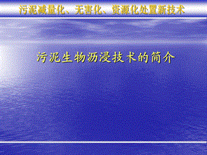 污泥生物沥浸高干度脱水技术简介全解ppt课件.ppt