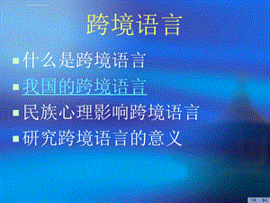 社会语言学跨境语言ppt课件.ppt