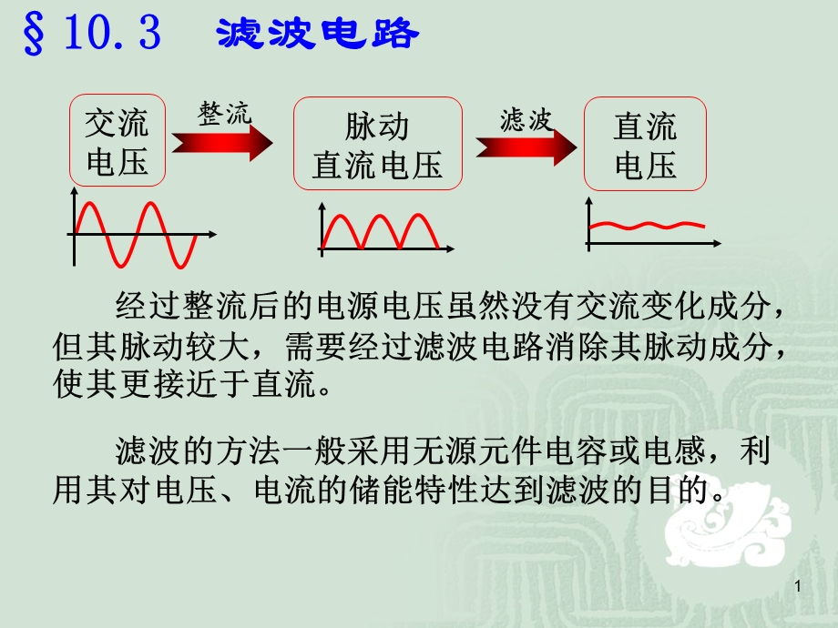 电容滤波电路(桥式电路)ppt课件.ppt_第1页