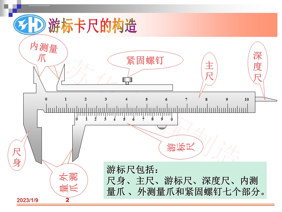 游标尺和千分尺的构造及读数方法培训ppt课件.ppt_第2页