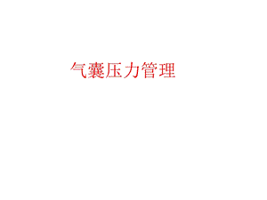 气囊压力管理ppt课件.ppt