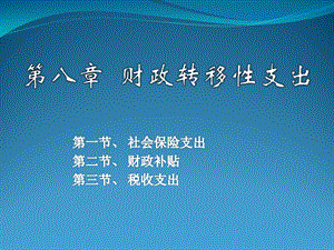 第8章财政转移性支出(陈共第九版)ppt课件.pptx