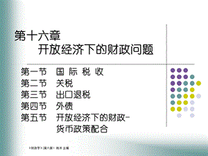 第十六章 开放经济下的财政问题ppt课件.ppt