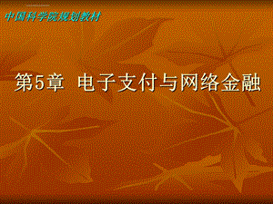 第5章电子支付与网络金融ppt课件.ppt