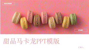 粉色小清新淡雅甜品马卡龙美食品牌宣传ppt模模板课件.pptx