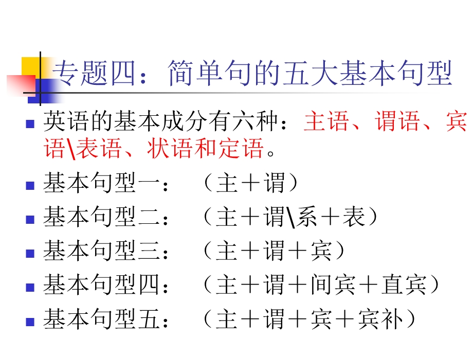 简单句的五大基本句型ppt课件.ppt_第1页