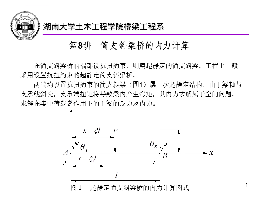 简支斜梁桥的内力计算ppt课件.ppt_第1页