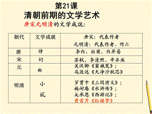 第21课《清朝前期的文学艺术》ppt课件.ppt