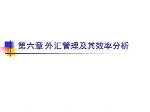 第六章外汇管理及其效率分析ppt课件.ppt