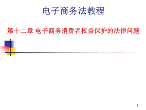 第十二章电子商务消费者权益保护的法律问题ppt课件.ppt