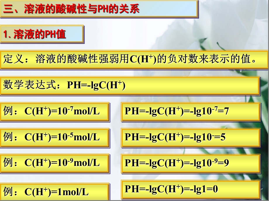 水的电离与溶液的ph值ppt教学课件.ppt_第3页