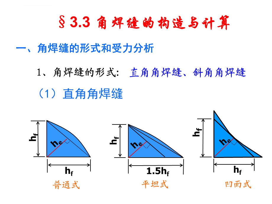 第八讲角焊缝的形式和计算ppt课件.ppt_第1页