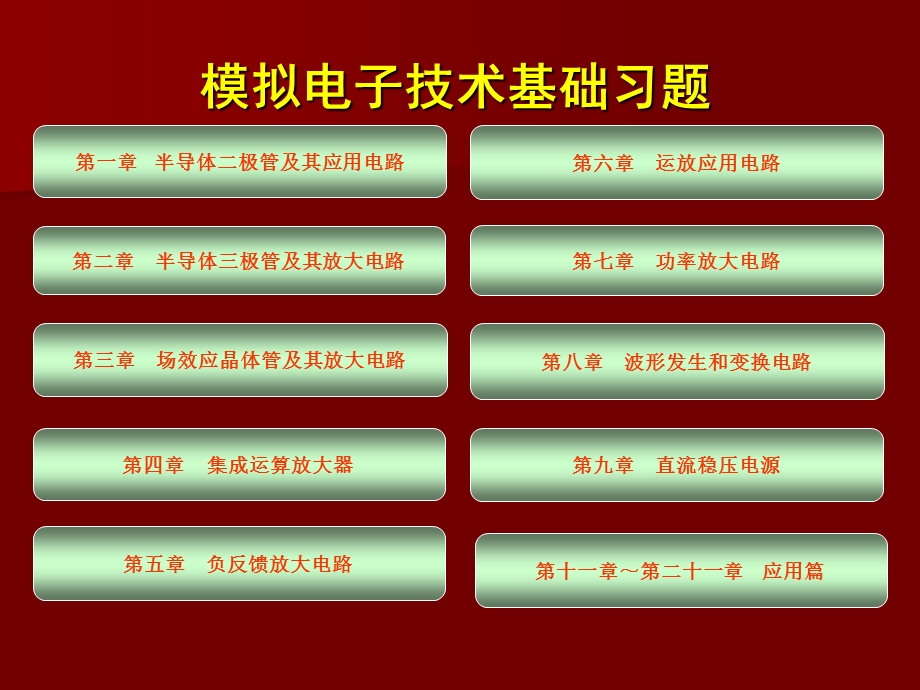 经典模拟电子技术基础知识总结习题(选择填空 解答题)ppt课件.ppt_第1页