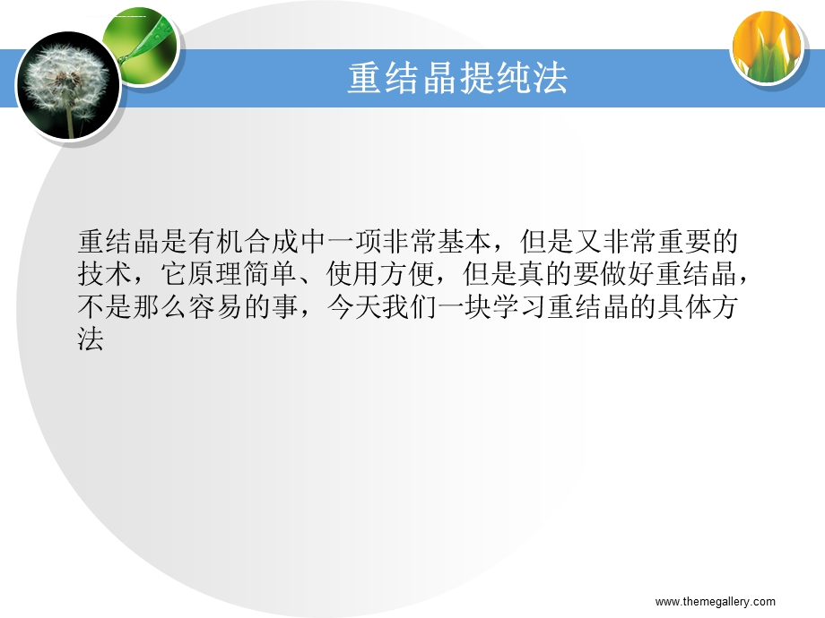 重结晶提纯法ppt课件.ppt_第1页