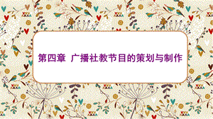 第四章广播社教节目的策划与制作ppt课件.ppt