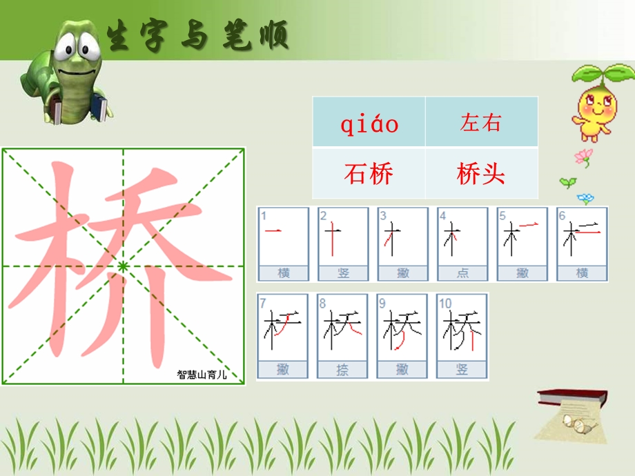 部编版语文二年级上册生字笔顺笔画(第二单元)ppt课件.ppt_第3页