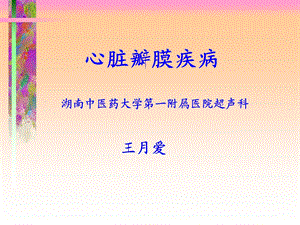 超声学心脏篇(瓣膜疾病)ppt课件.ppt