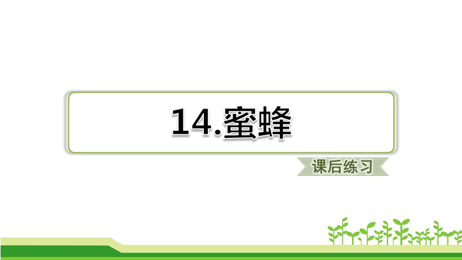 部编版三年级下册语文蜜蜂习题(课后练习)ppt课件.ppt_第1页