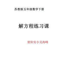 苏教版五年级数学下册解方程练习课(吴)ppt课件.ppt