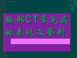 胸部常见病CT表现ppt课件.ppt