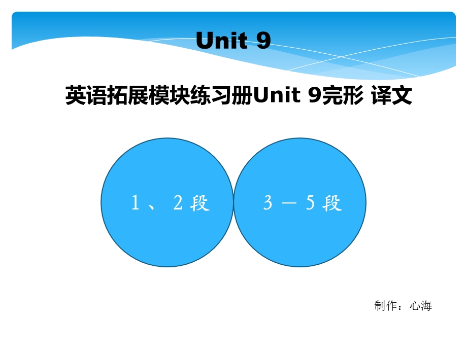 英语拓展模块Unit9练习册完形答案及译文ppt课件.ppt_第1页