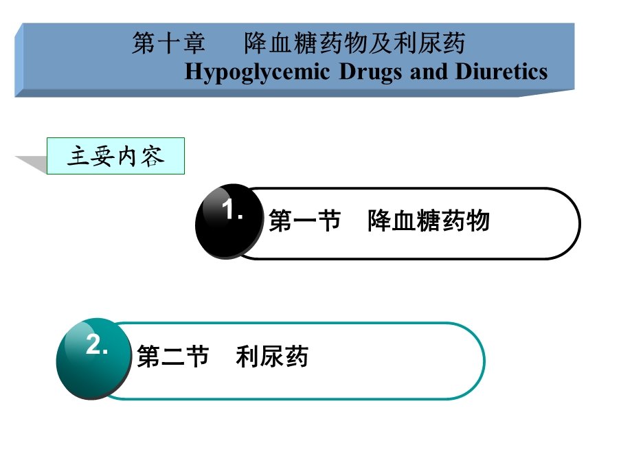 药物化学第十章（降血糖药物及利尿药）ppt课件.ppt_第2页