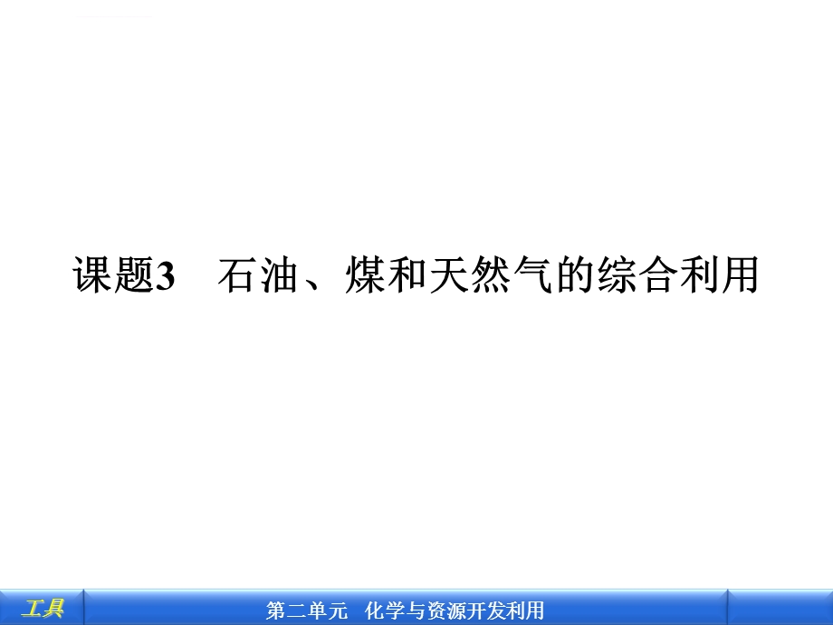 课题3石油、煤和天然气的综合利用ppt课件.ppt_第1页