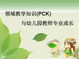 领域教学知识（PCK）与幼儿园教师专业成长ppt课件.ppt