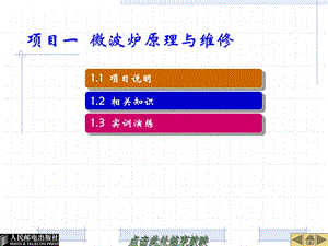 项目一微波炉原理与维修ppt课件.ppt
