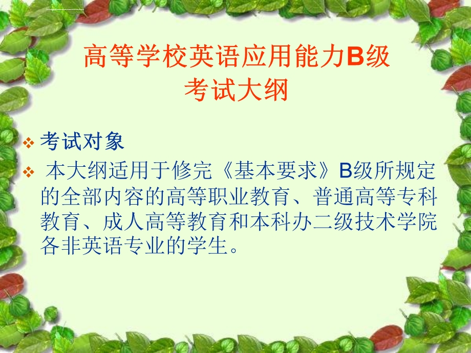 高等学校英语应用能力B级讲解ppt课件.ppt_第2页