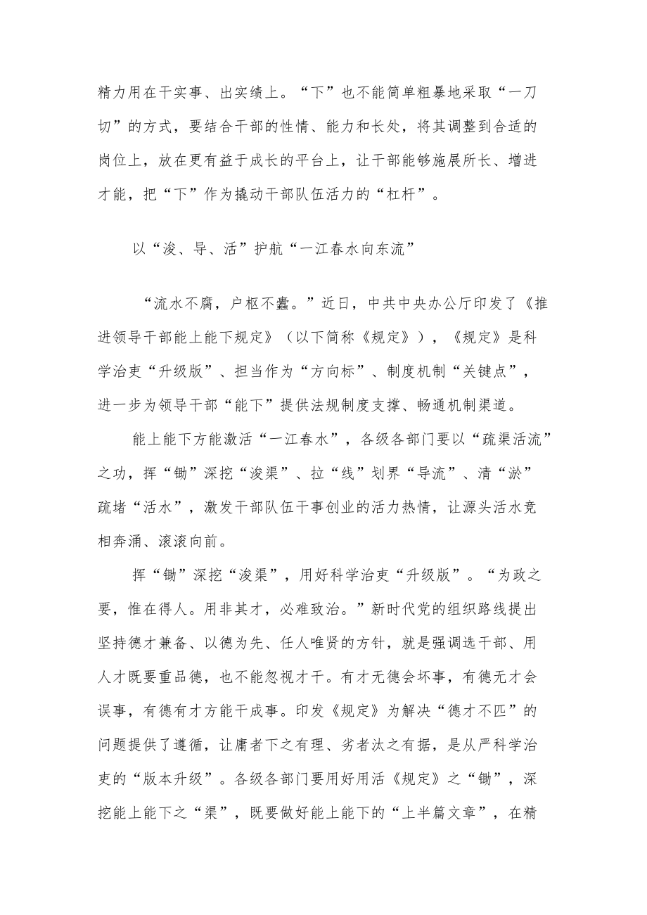 《推进领导干部能上能下规定》学习传达讲稿.docx_第3页