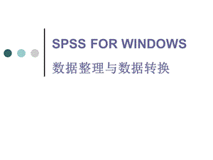 SPSS数据整理与数据转换ppt课件.ppt